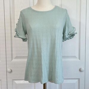 ♡ Green Ruffle Blouse ♡